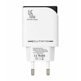 Мережевий адаптер CUTANA Travel GaN 45W USB-C + USB-C  ТМ Катана